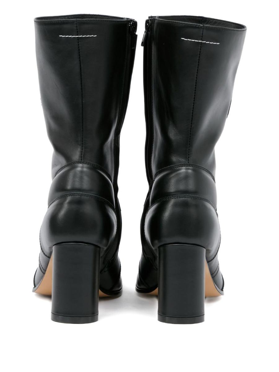 MM6 Maison Margiela Black Biker Ankle Boots