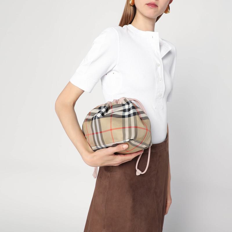 Burberry Reversible Pouch In With Check Pattern
