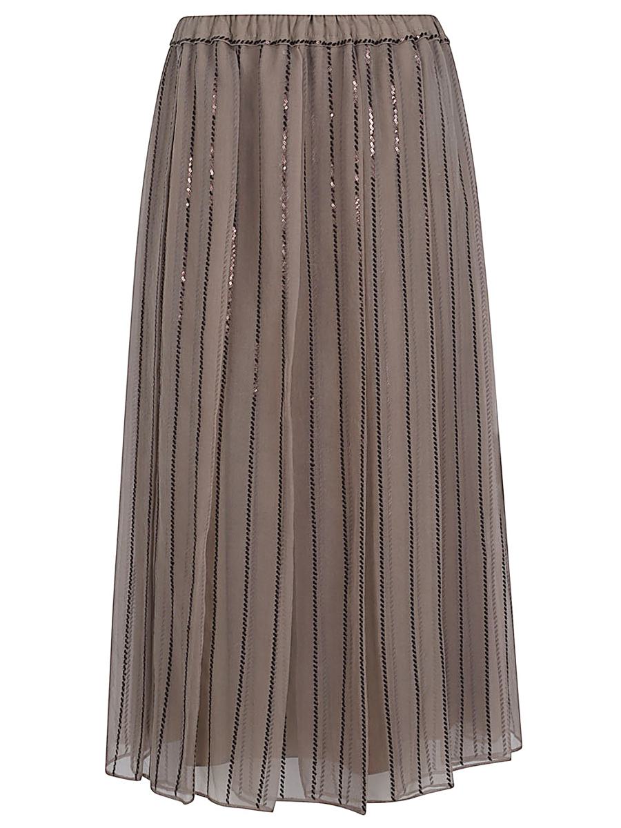 Brunello Cucinelli Silk Midi Skirt