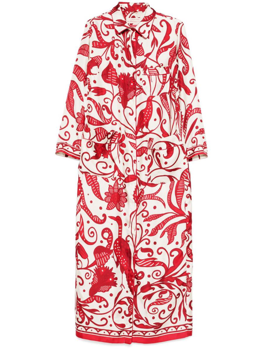 F.R.S. - For Restless Sleepers Printed Silk Long Shirtdress