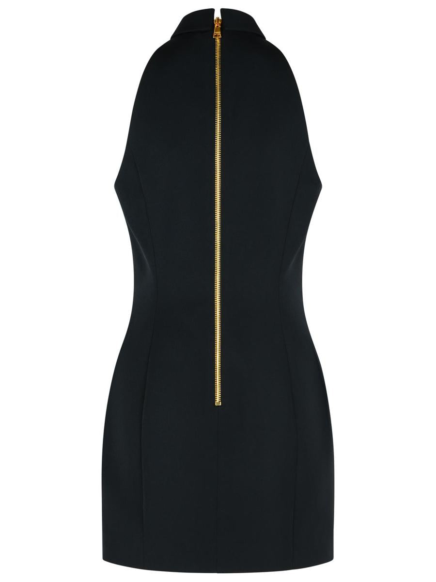 Balmain Black Virgin Wool Short Dress