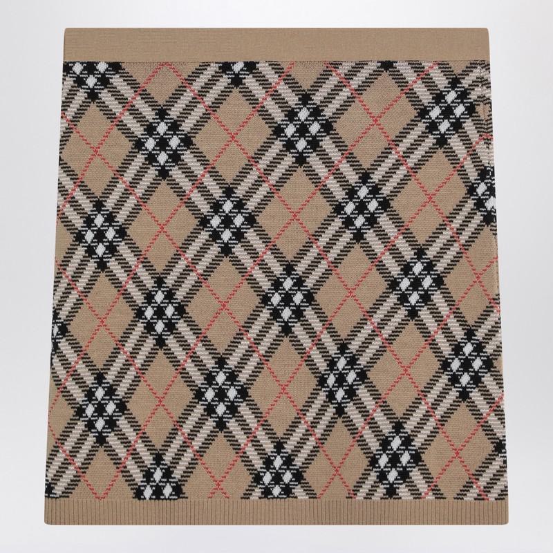 Burberry And Mohair Blend Check Mini Skirt