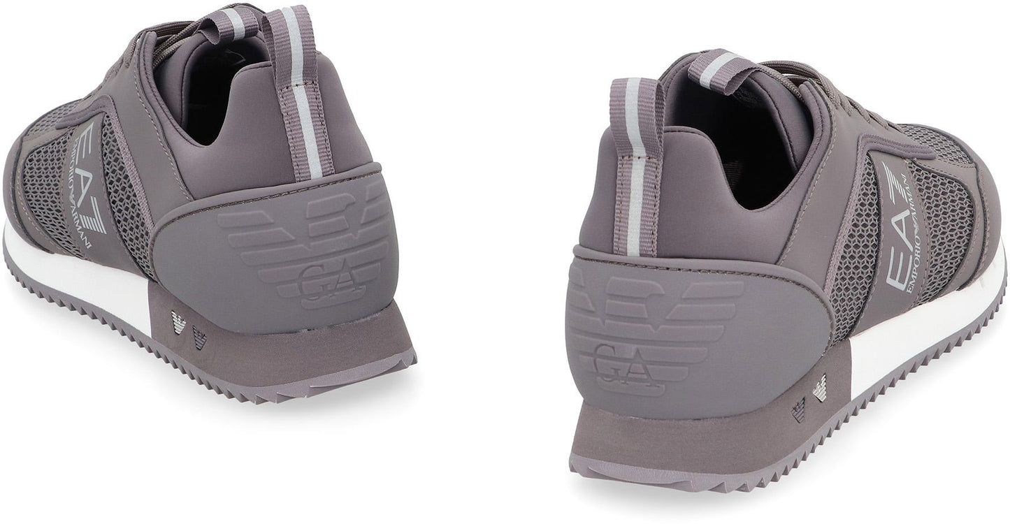 Ea7 Emporio Armani Mesh And Vegan Leather Low-Top Sneakers