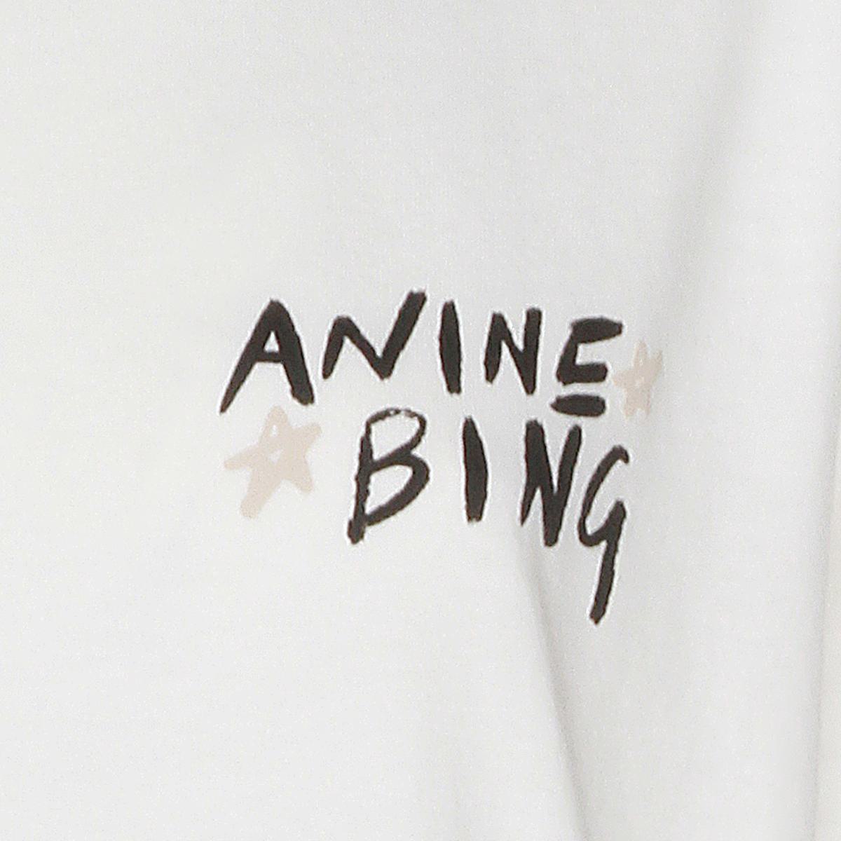 Anine Bing Ivory Cotton Walker Tee