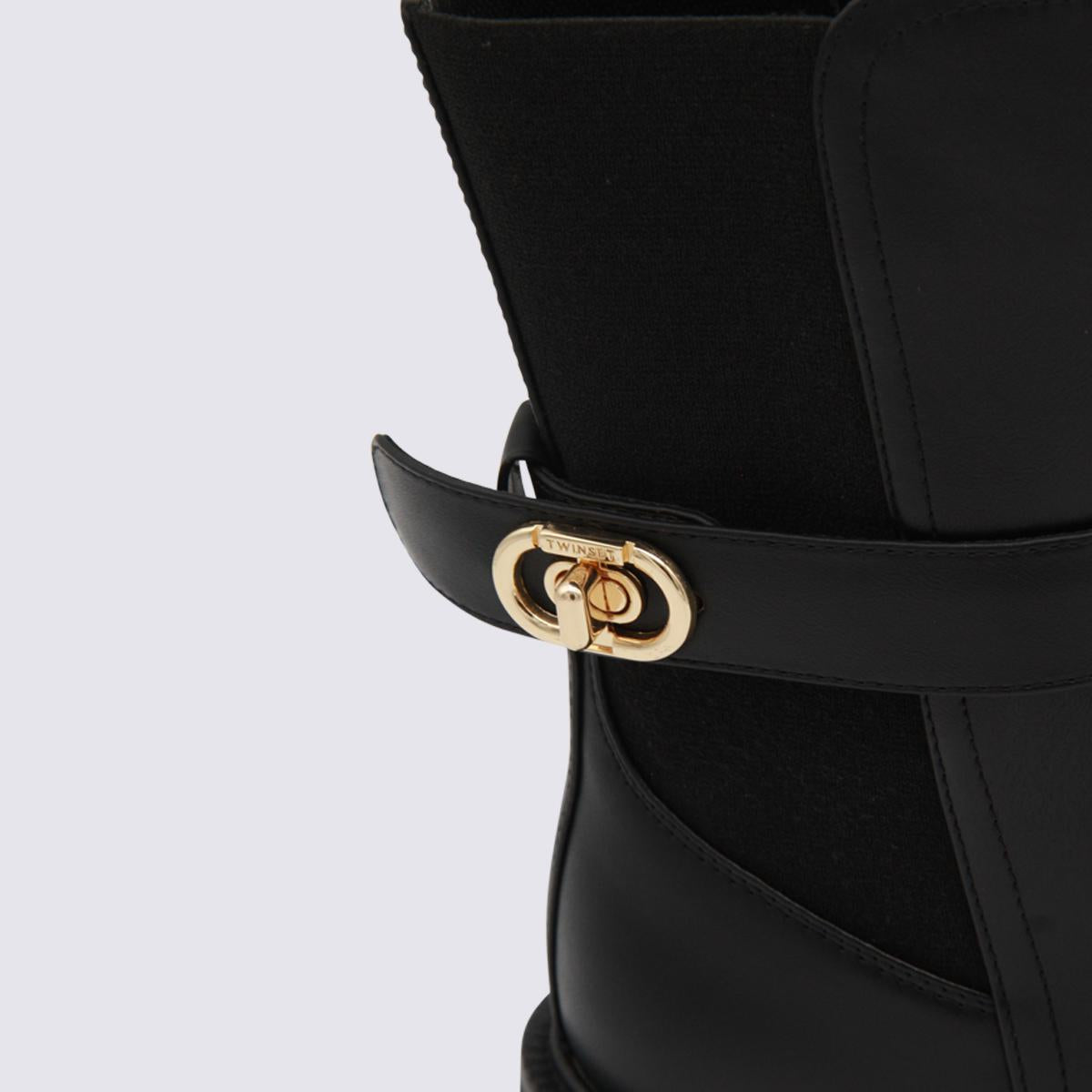 Twinset Black Leather Boots