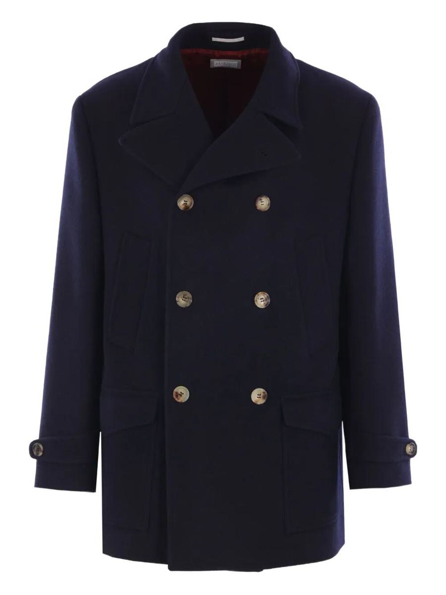 Brunello Cucinelli Double-Breasted Wool Coat Clothing