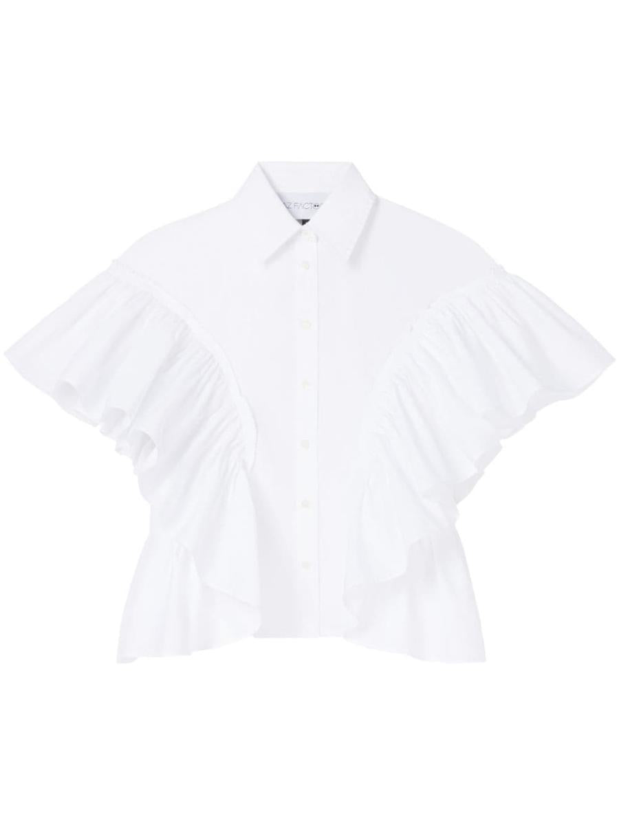 Az Factory X Lutz Huelle Ruffled Sleeves Cotton Shirt