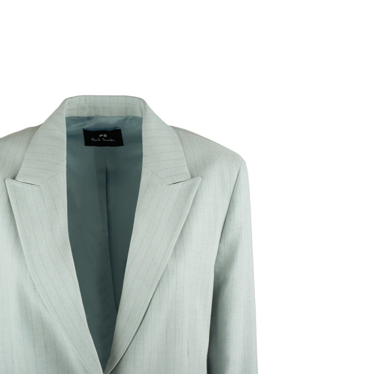 Paul Smith Light Blue Pinstriped Cotton-Linen Blend Suit
