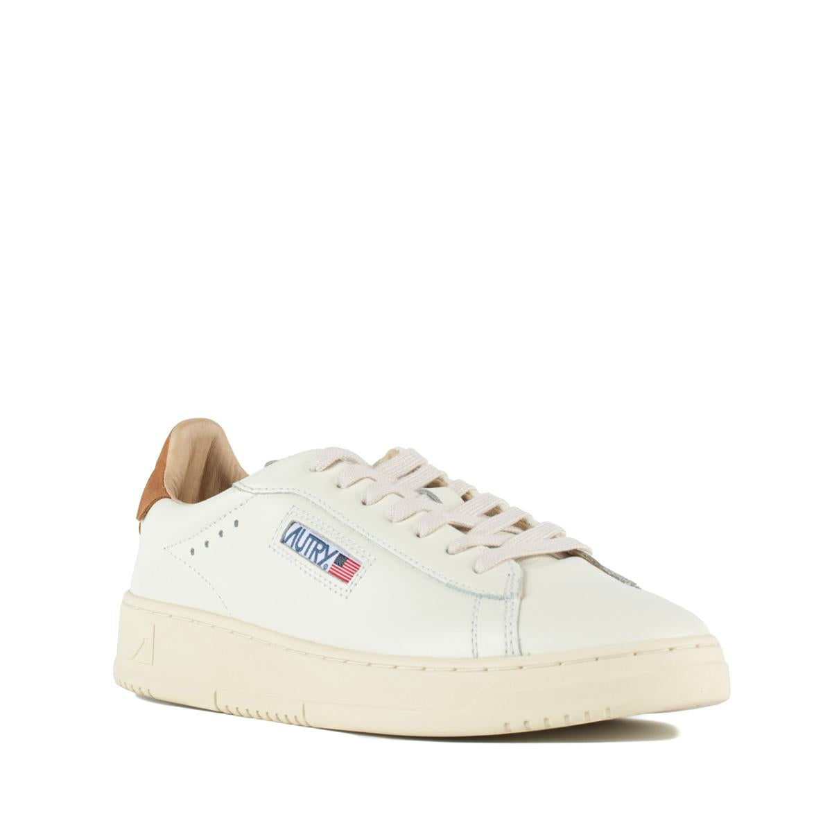 Autry Dallas Low Marshmallow Leather And Brown Sugar Sneakers