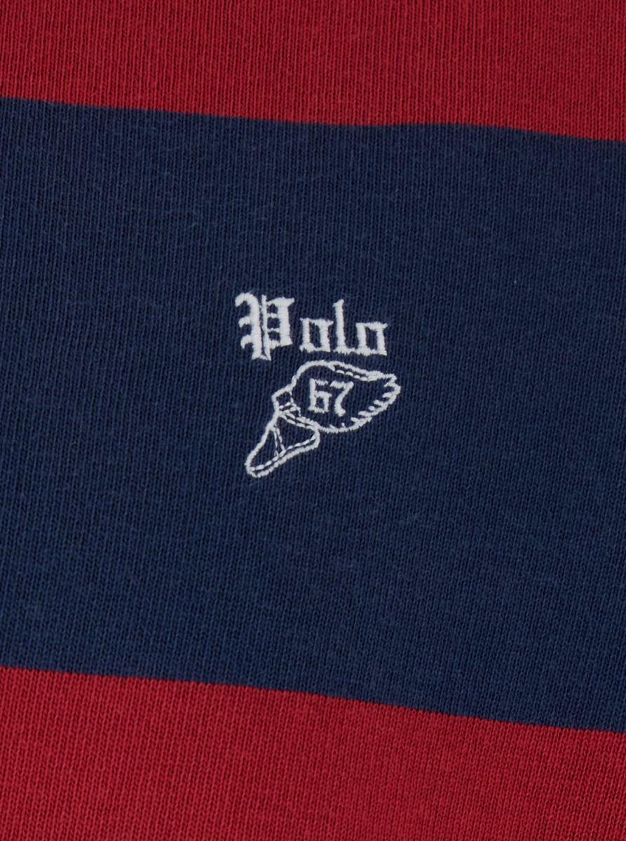 "Rugby" Multicolor Polo Shirt With Logo Embroidery On The Front And All-Over Striped Motif In Cotton Man