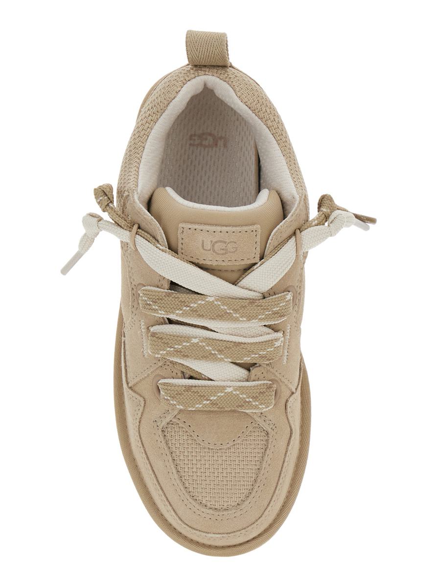 'Lo Lowmel' Beige Sneakers With Mesh Inserts And Logo On The Side In Suede Woman
