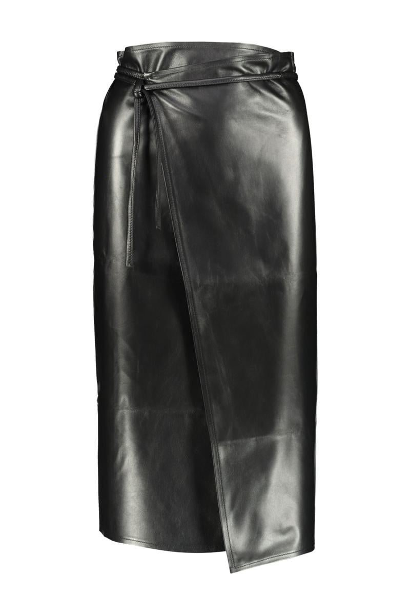 Vetements Leather Wrap Skirt Clothing