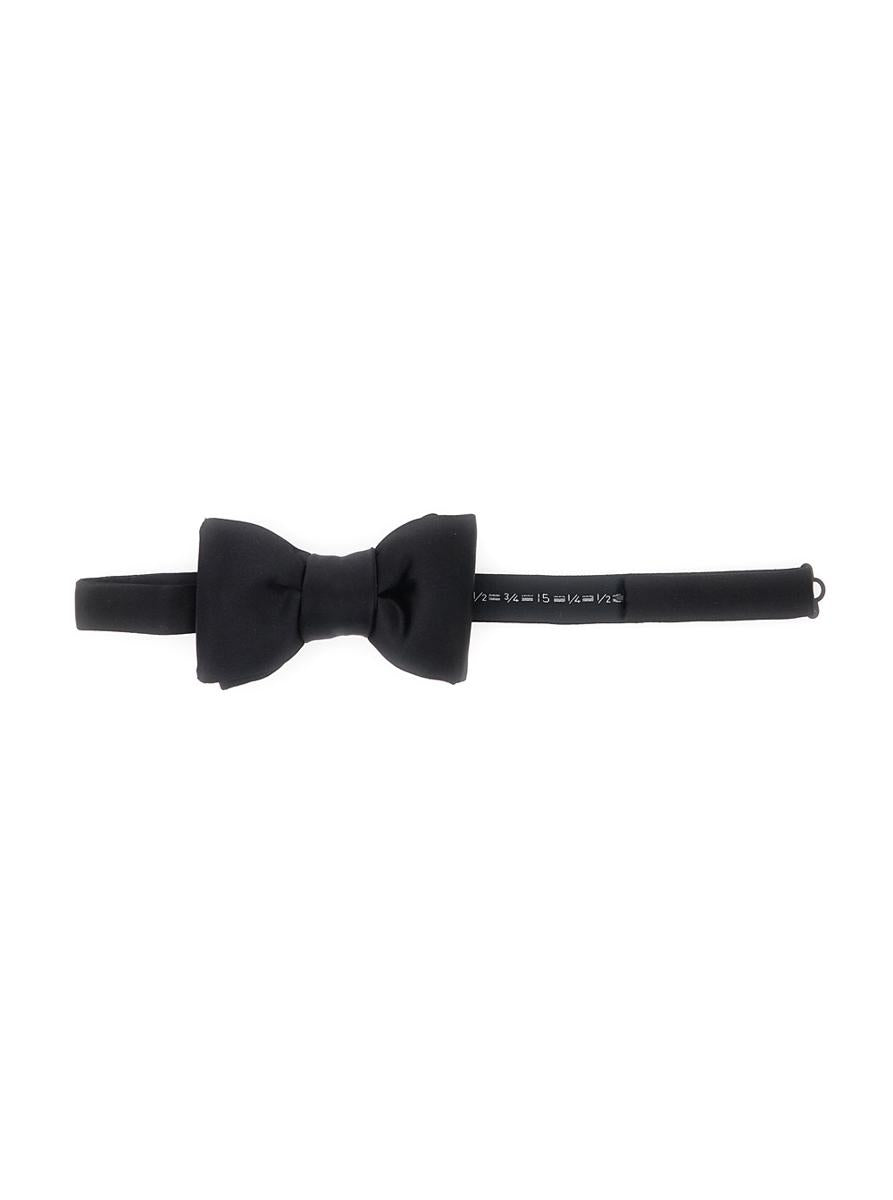 Black Bowtie With Rear Closure In Silk Man