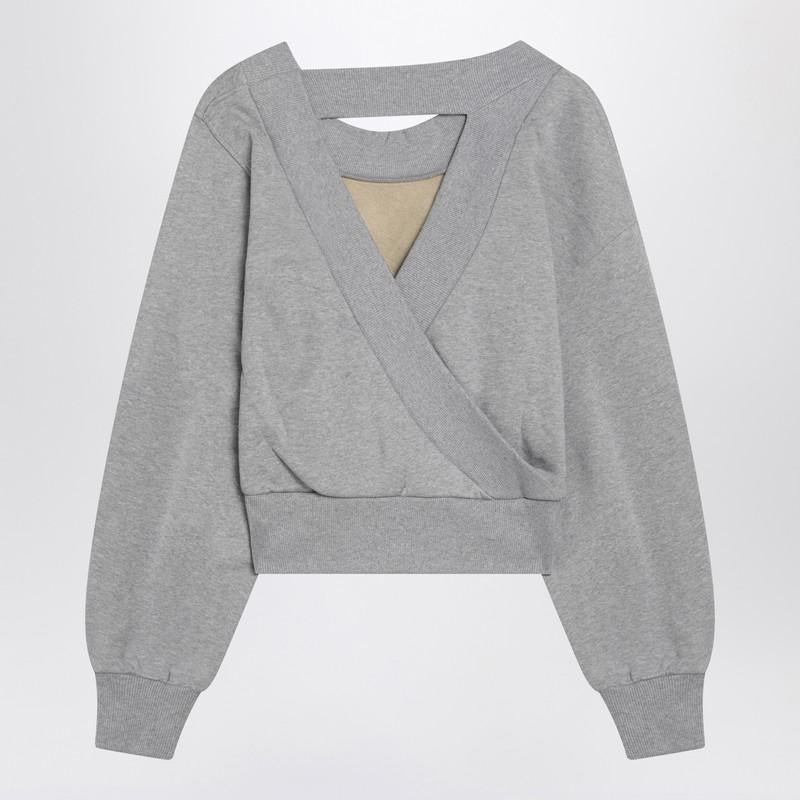The Attico Gray Mélange/Beige Sweatshirt With Cut Out