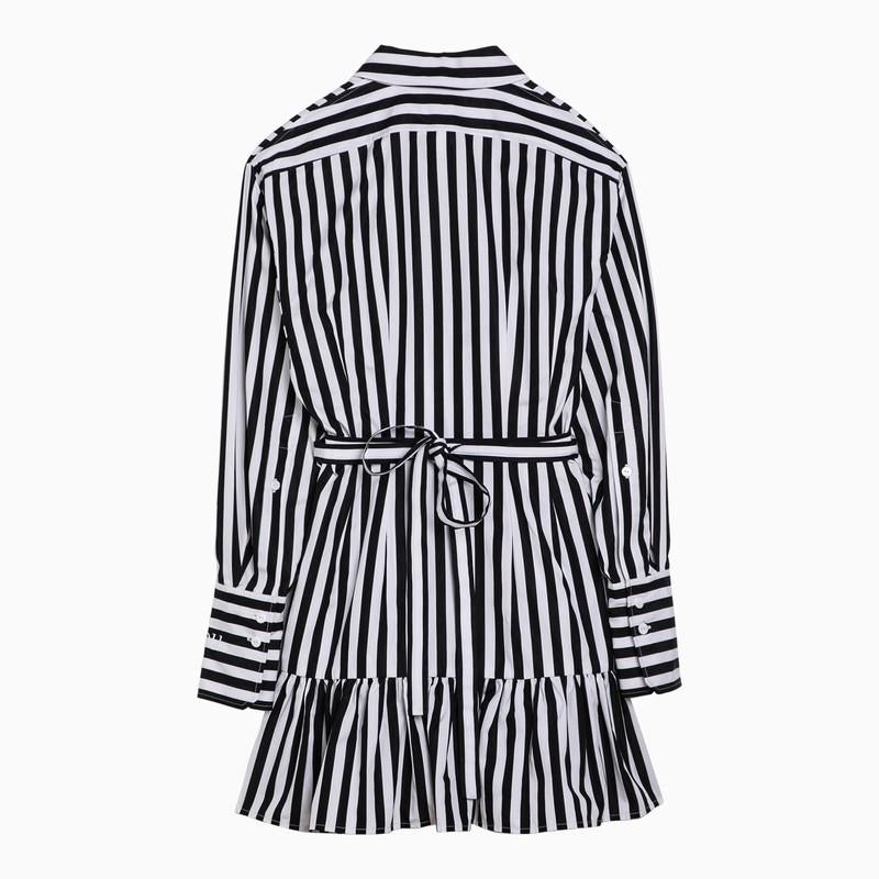 Patou Black/White Striped Mini Chemisier Dress