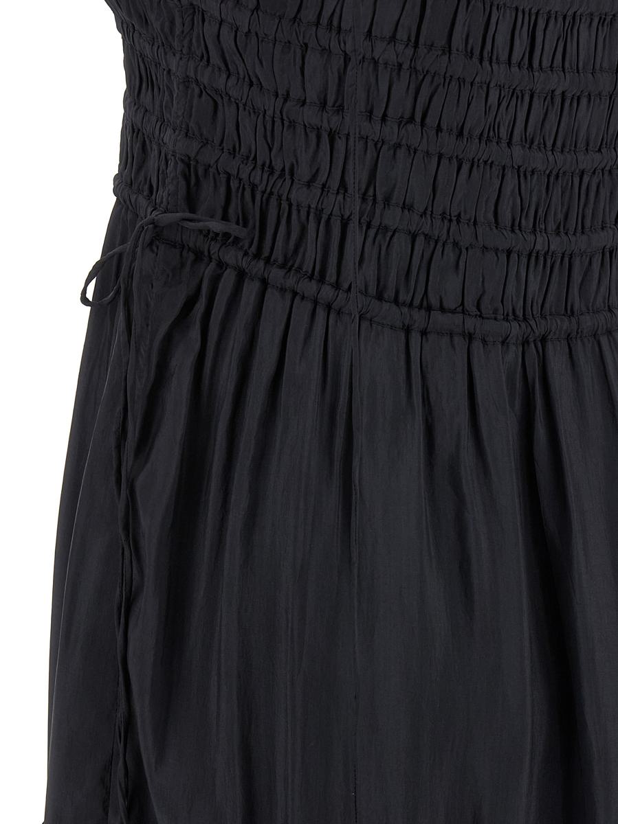 Ganni 'Black Smock Tie' Dress