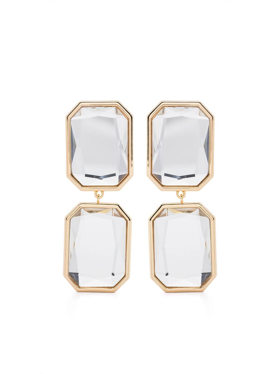 Self-Portrait Crystal Tiered Earrings Accessories