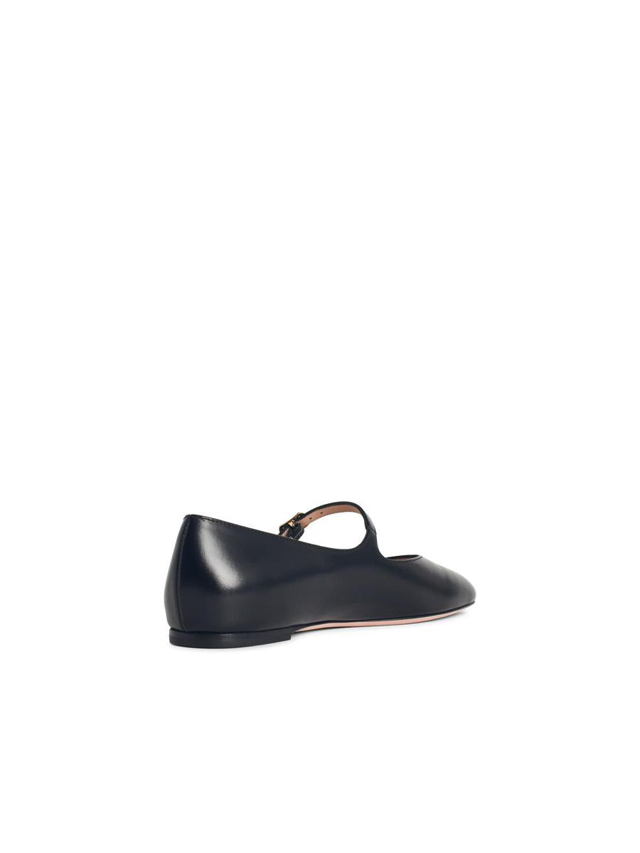'Ballyrina' Black Leather Ballet Flats