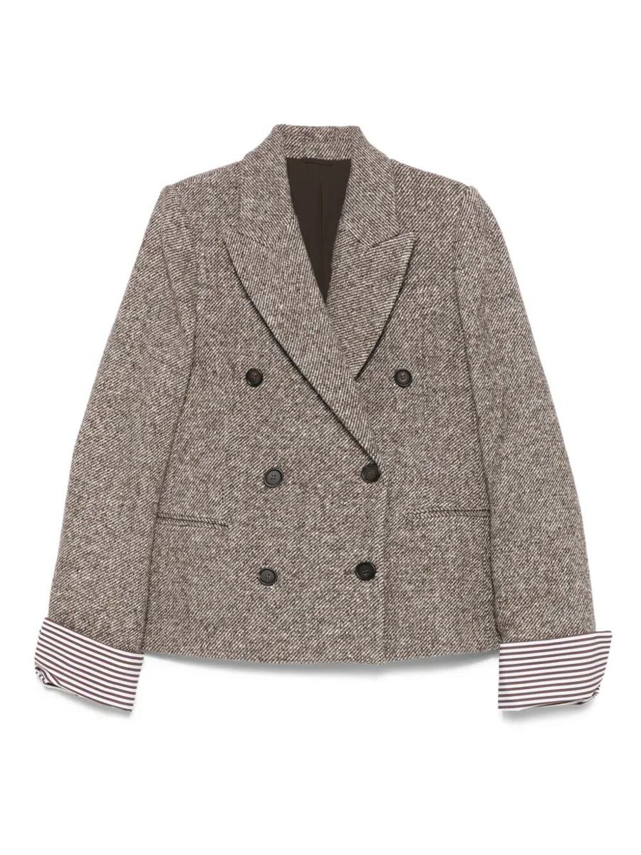 Brunello Cucinelli Double-Breasted Wool Short Coat Clothing