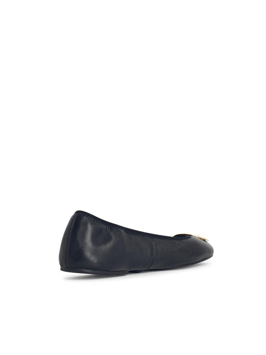Tory Burch 'Minnie' Black Leather Ballet Flats