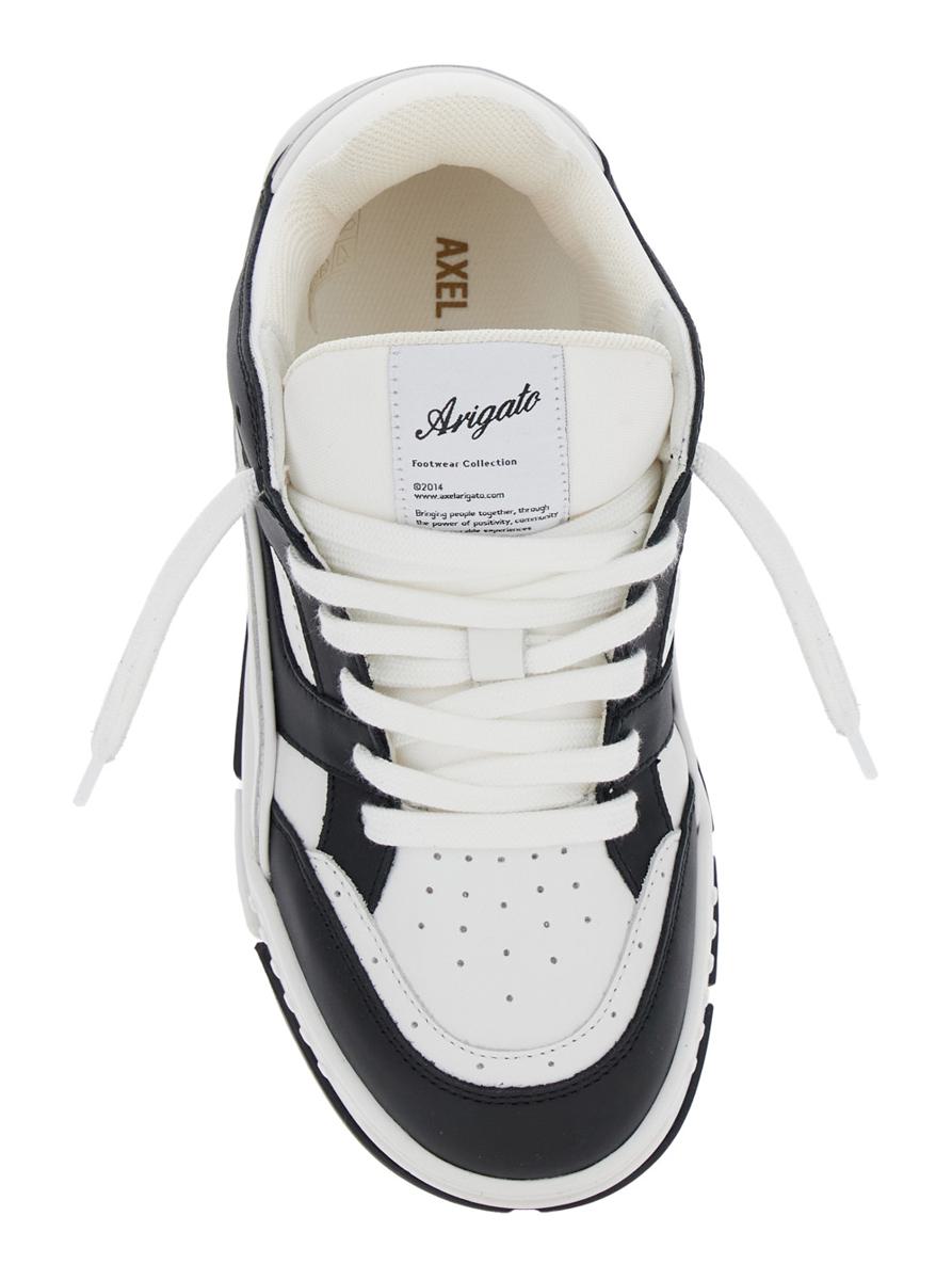 'Area Lo' Black And White Low Top Sneakers With Laminated Leather In Leather Blend Woman