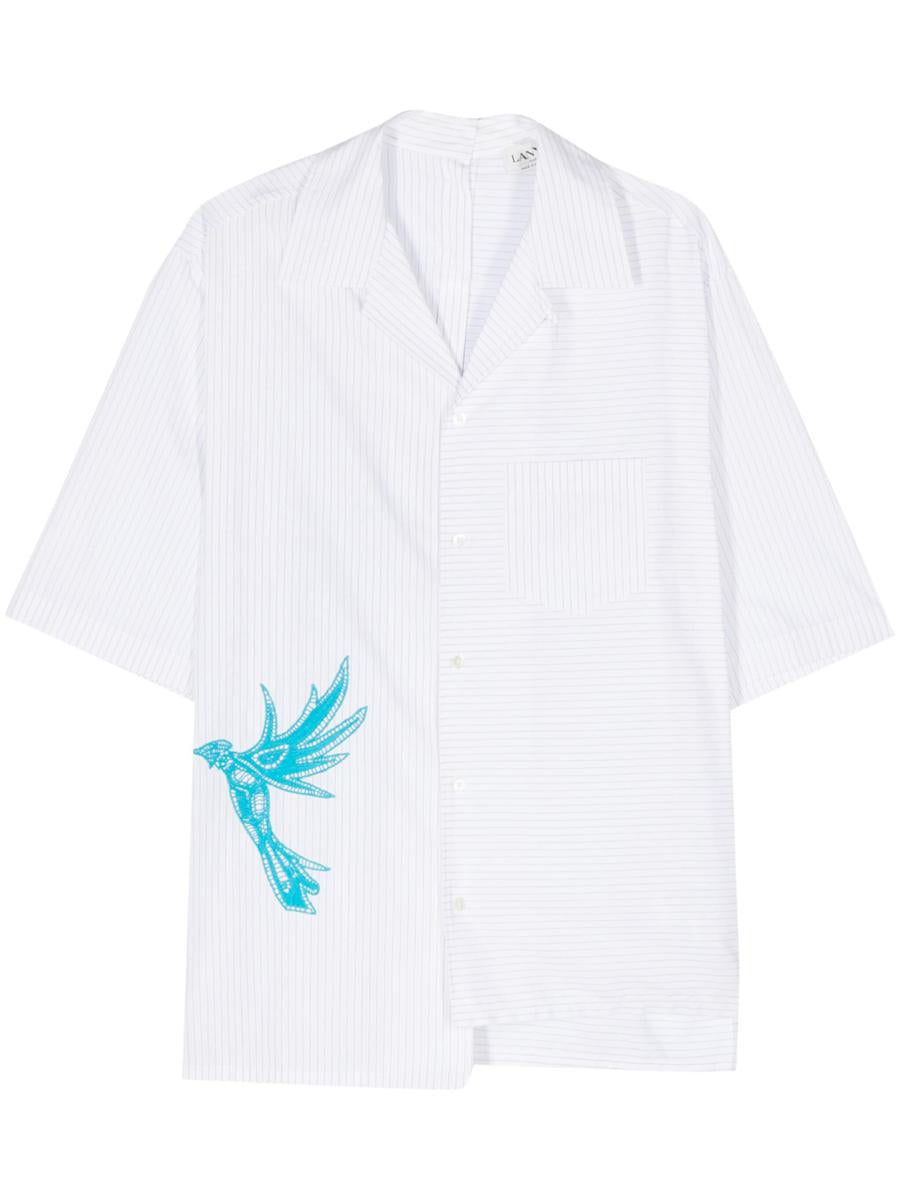 Lanvin Leaf Short Sleeve Asymmetric Shirt Clothing