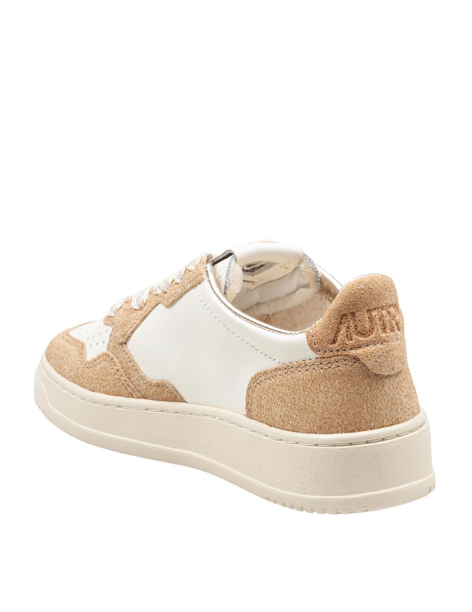 Autry Leather And Suede Sneakers With Glitter