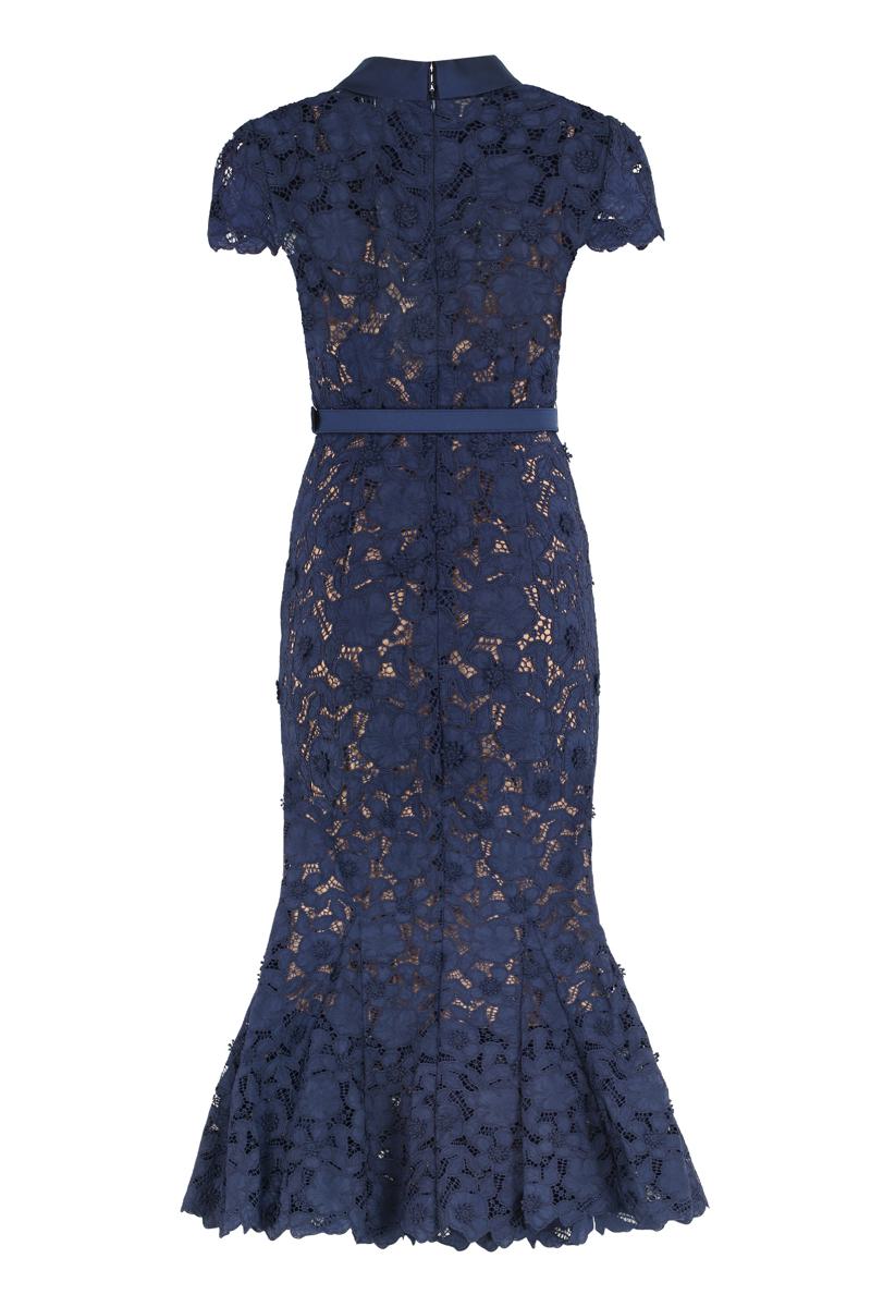 Self-Portrait Midi Dress In Guipure Lace
