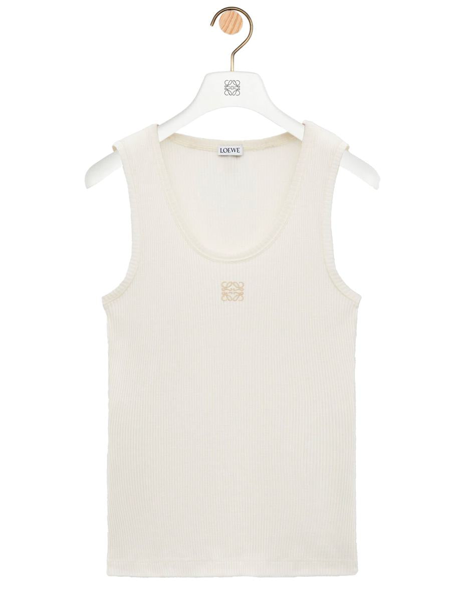 Loewe Anagram Ribbed Silk Tank Top Clothing