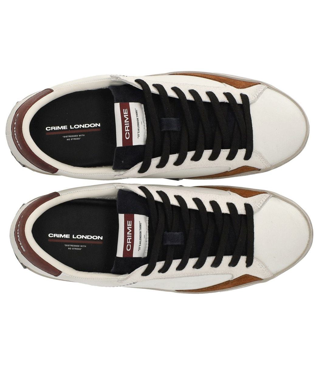 Crime London Distressed White Sneaker