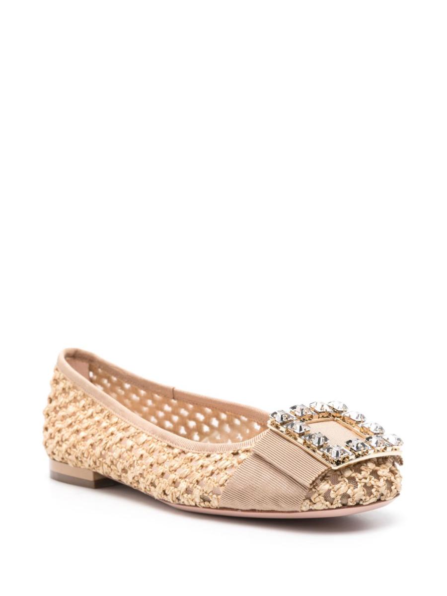 Roger Vivier Très Vivier Raffia Ballet Flats