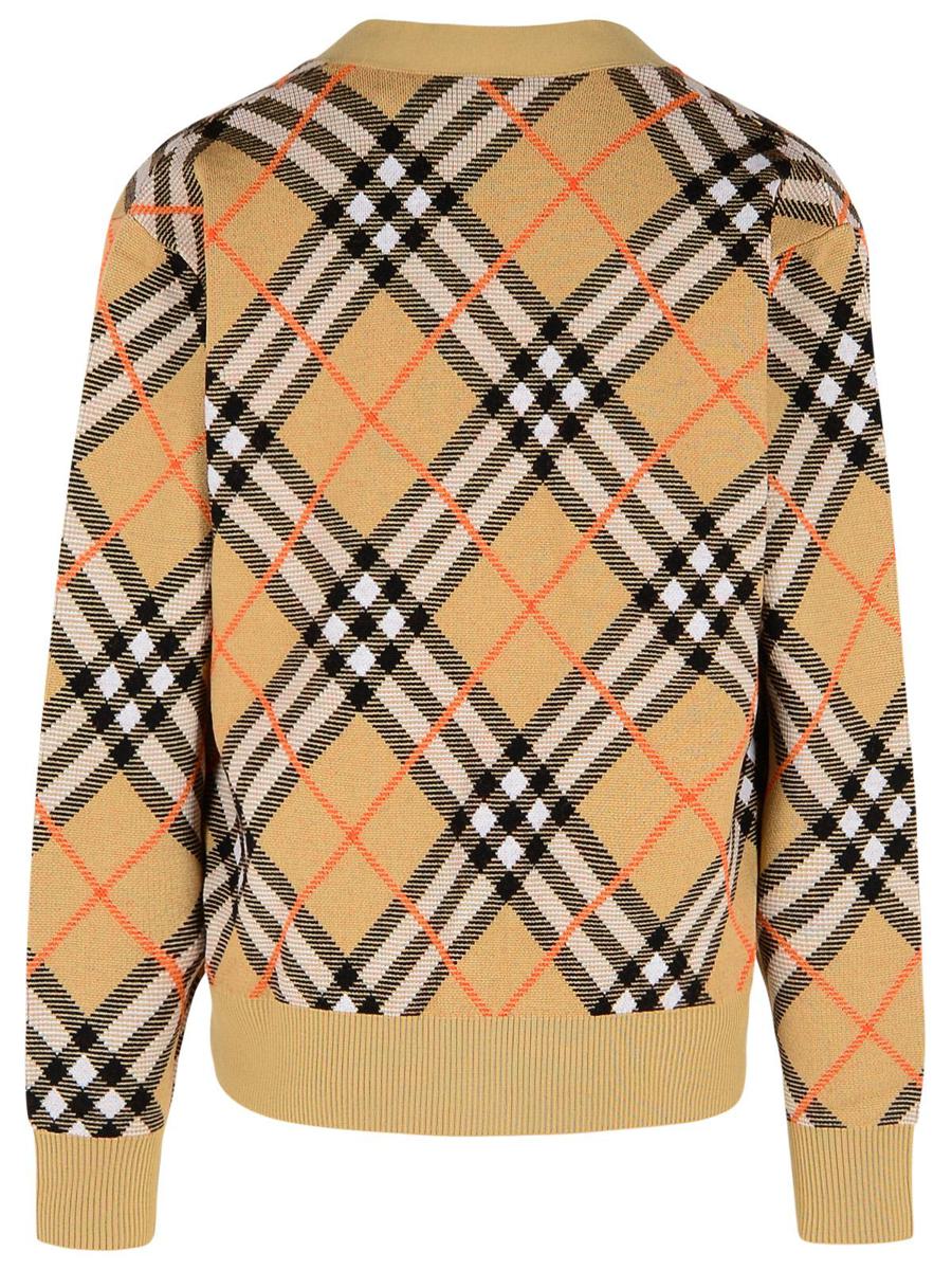 Burberry 'Check' Beige Wool Cardigan