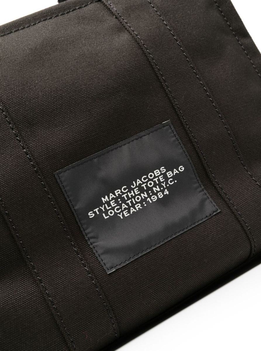 'The Medium Tote' Black Tote Bag With Contrasting Logo Lettering On The Front In Cotton Woman