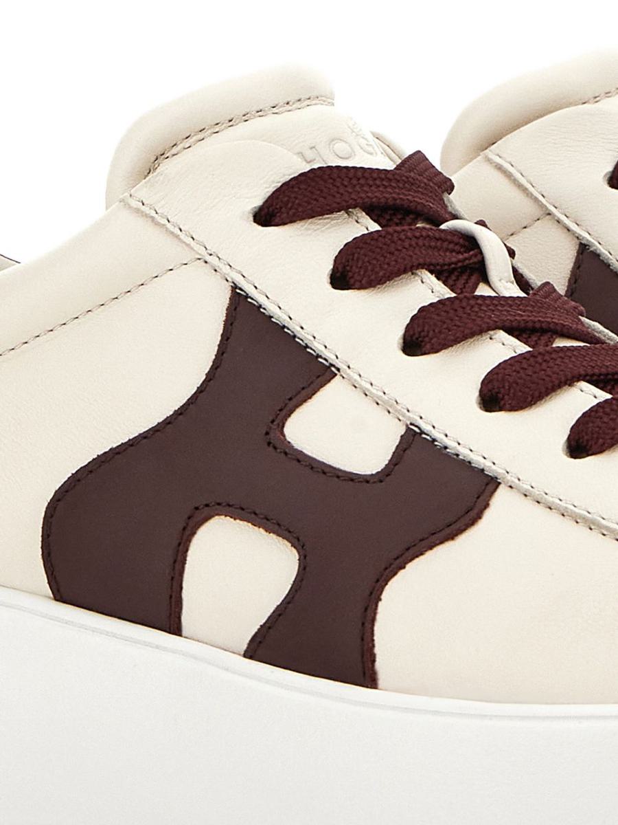 Hogan 'Rebel' Calf Leather Sneakers In Ivory
