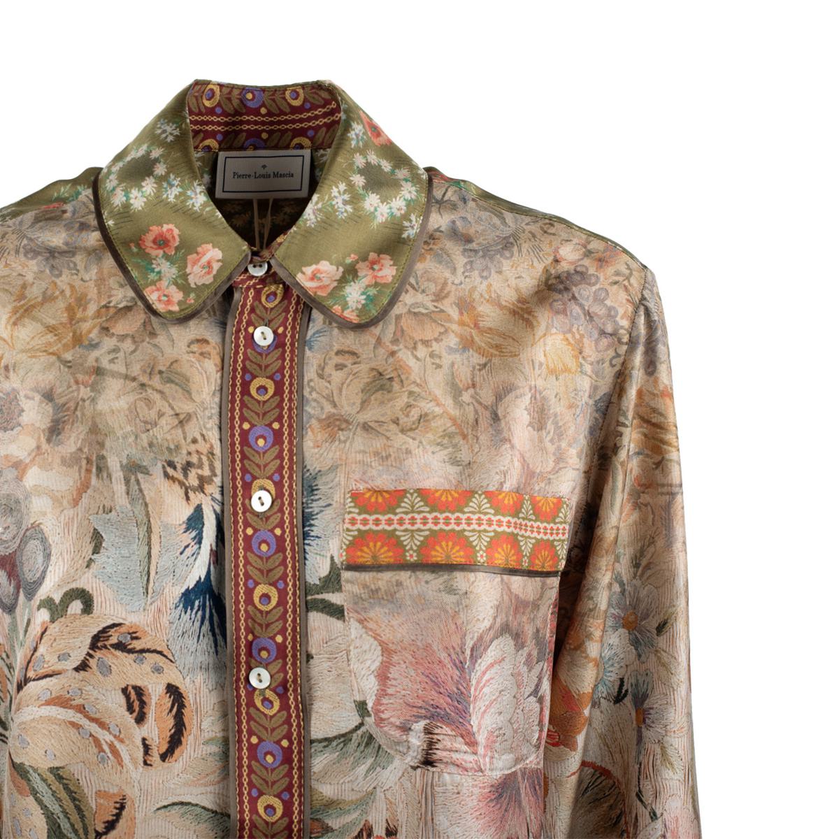 Pierre-Louis Mascia Silk Floral Pattern Long Sleeve Shirt