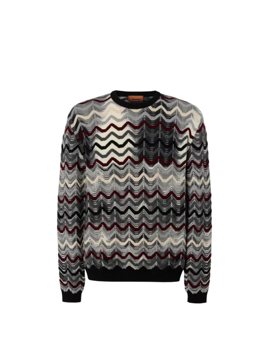 Missoni Crew-Neck Sweater With Geometric Zigzag Pattern