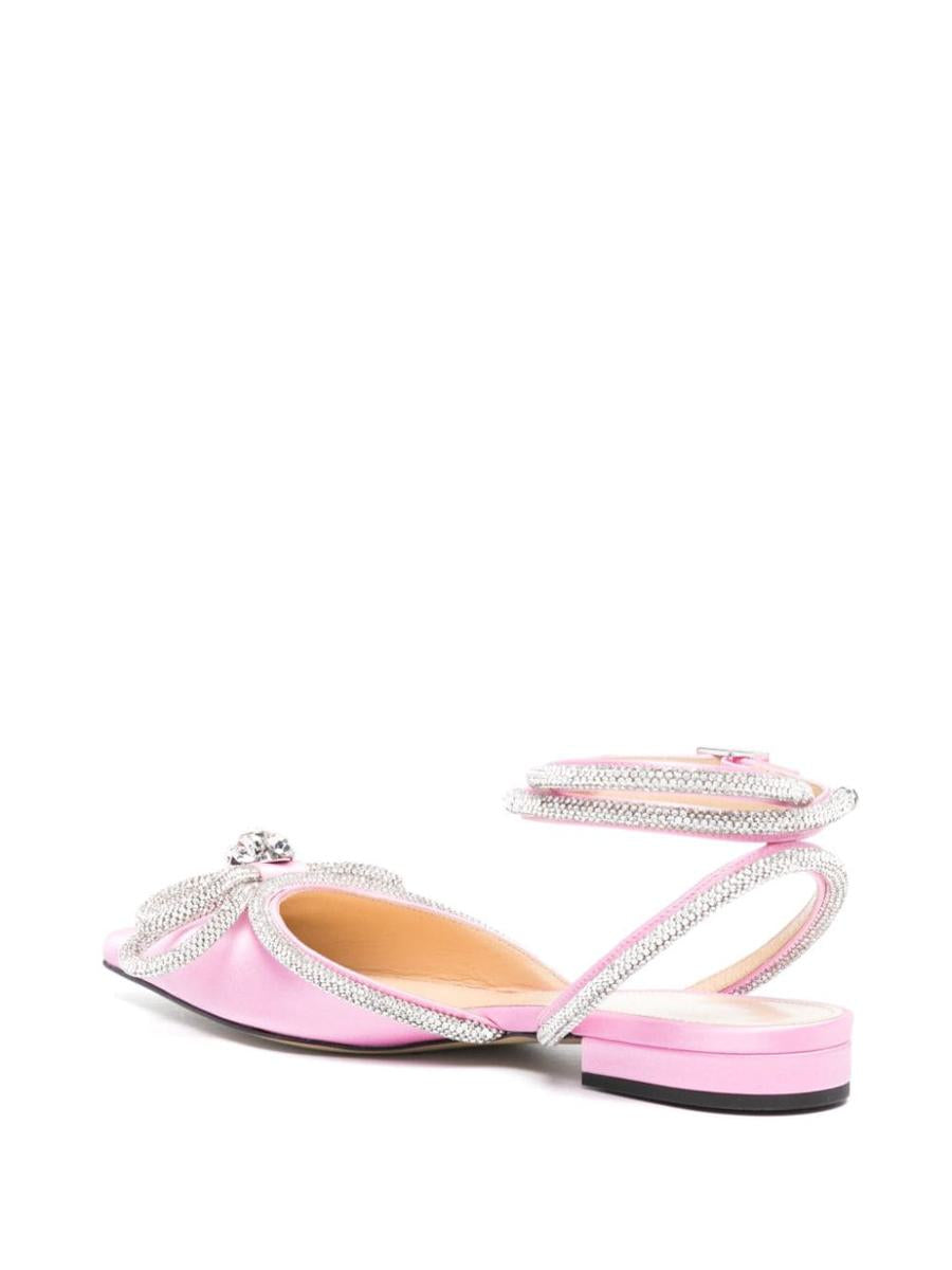 Mach & Mach Double Bow Satin Slingback Ballet Flats