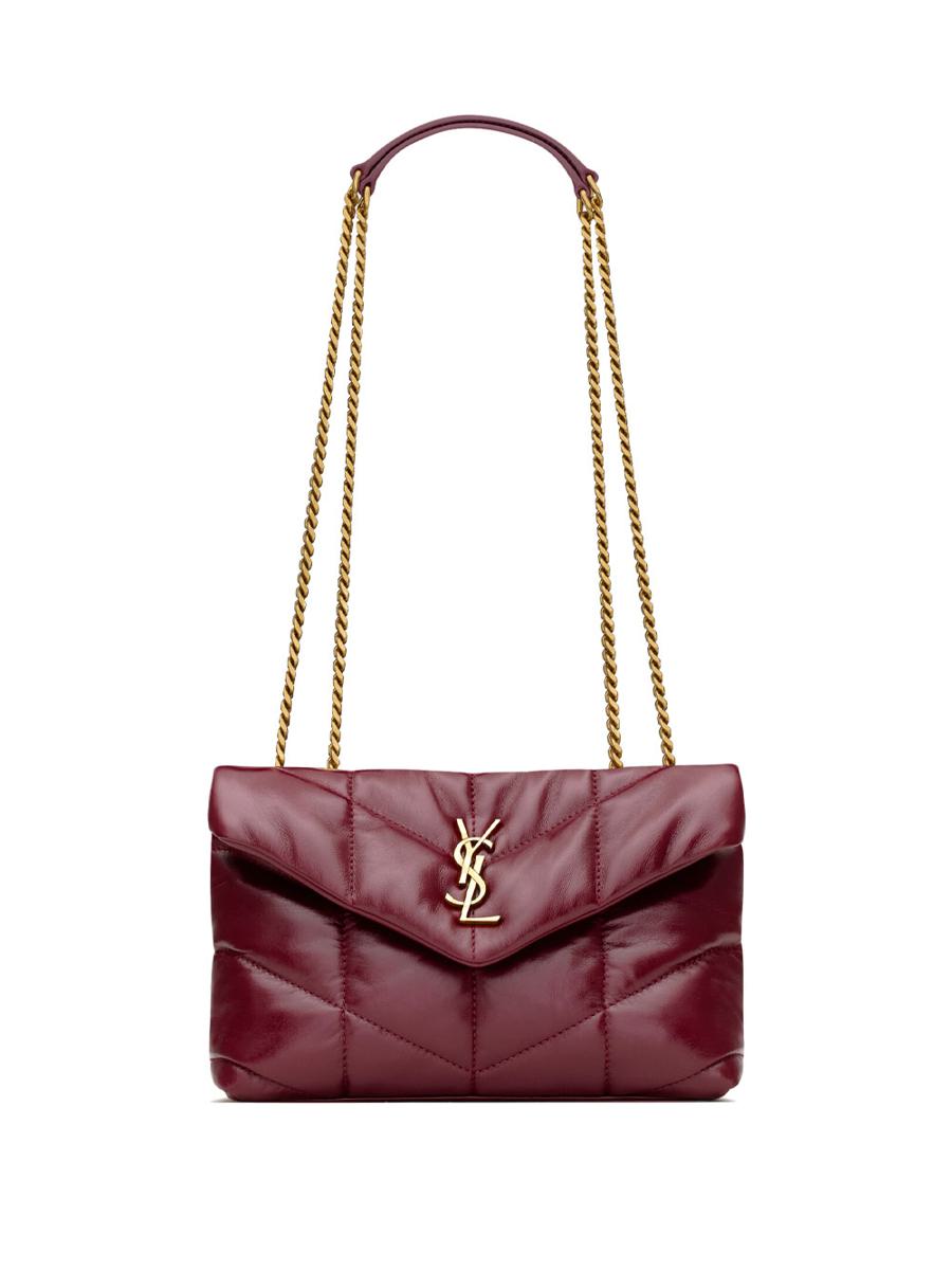 Saint Laurent Mini Loulou Puffer In Shiny Leather Bags