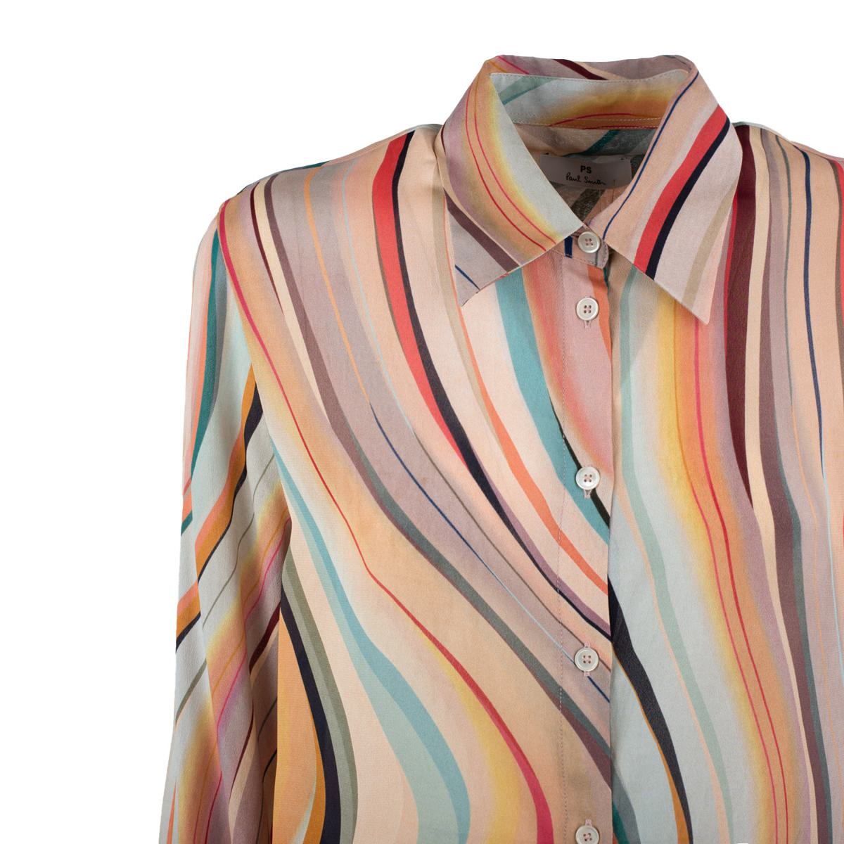 Paul Smith Silk Blend Shirt With Dusky Swirl Print