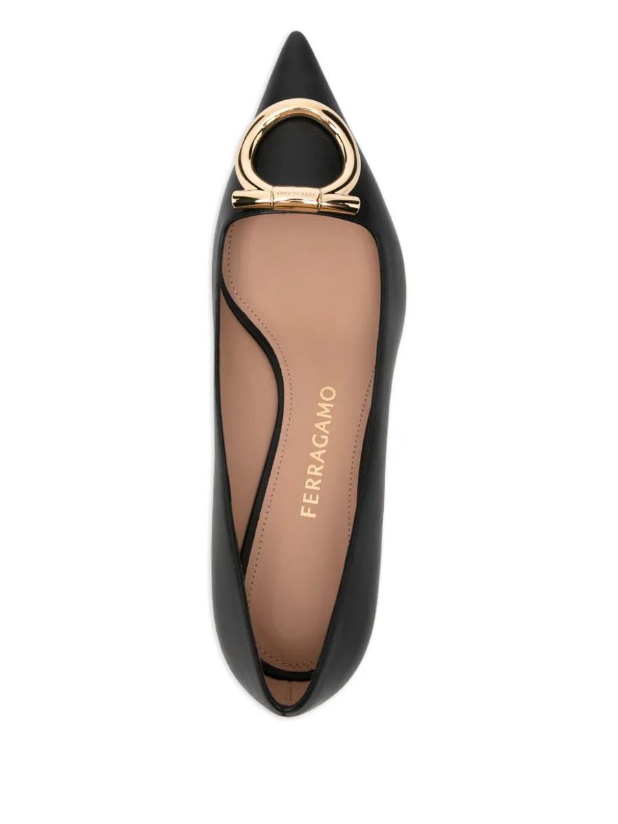 Salvatore Ferragamo Lara Leather Pumps With Maxi Gancini Buckle Shoes