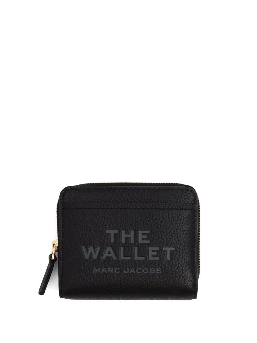Marc Jacobs Black 'The Leather Mini Compact Wallet' Wallet In Calf Leather