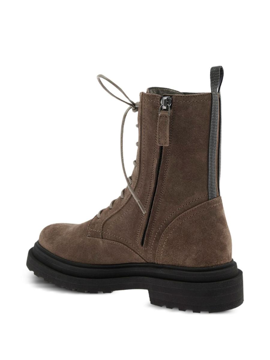 Brunello Cucinelli Suede Combat Boot