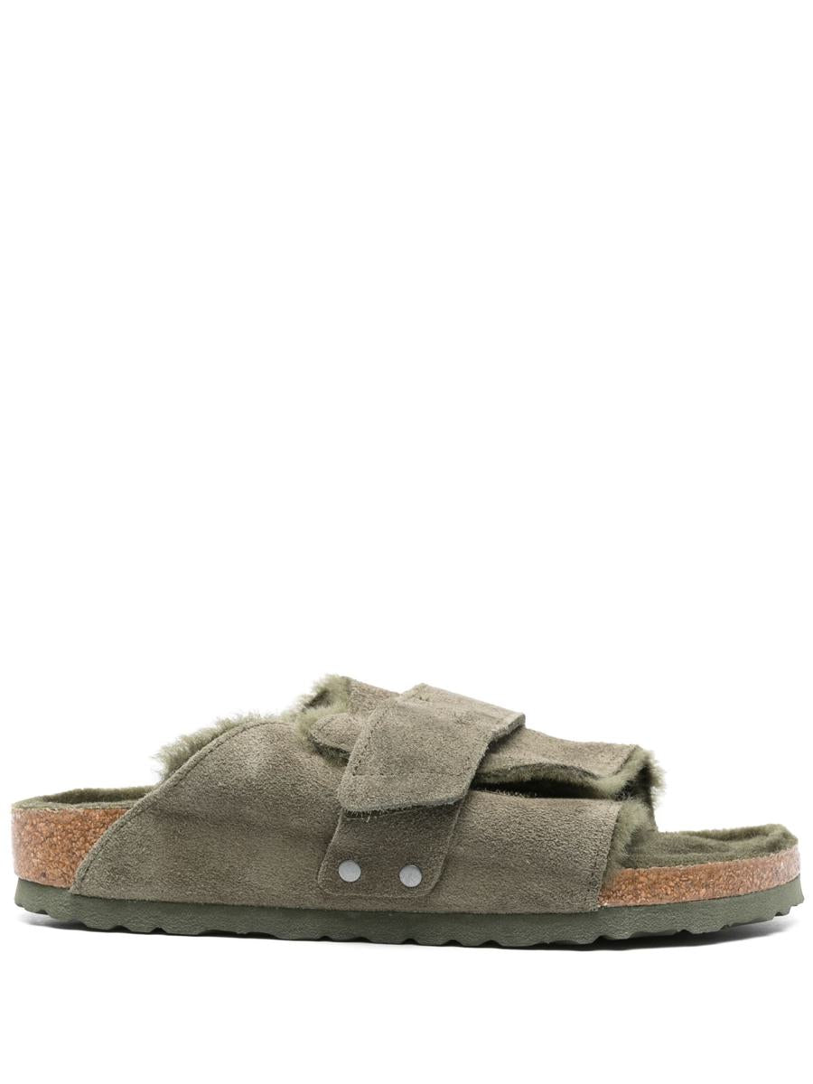 Birkenstock Kyoto Shearling Thyme, Suede Leather/Nubuck Shoes