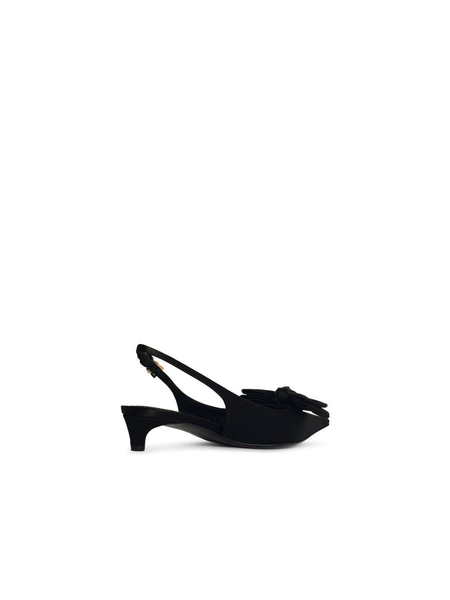Dolce & Gabbana Black Silk Blend Slingbacks