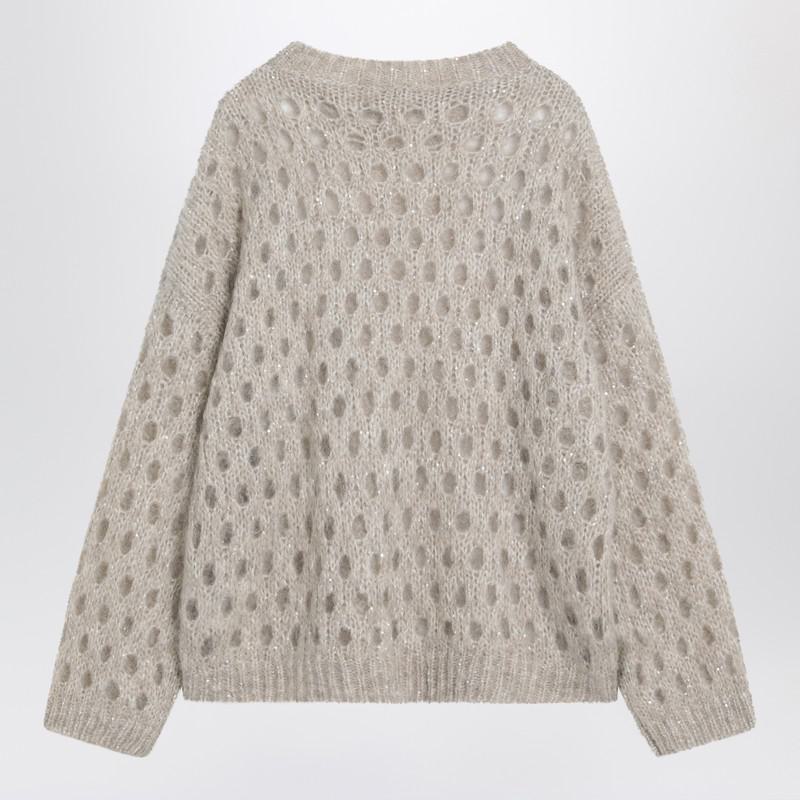 Brunello Cucinelli Openwork Mohair-Blend Sweater