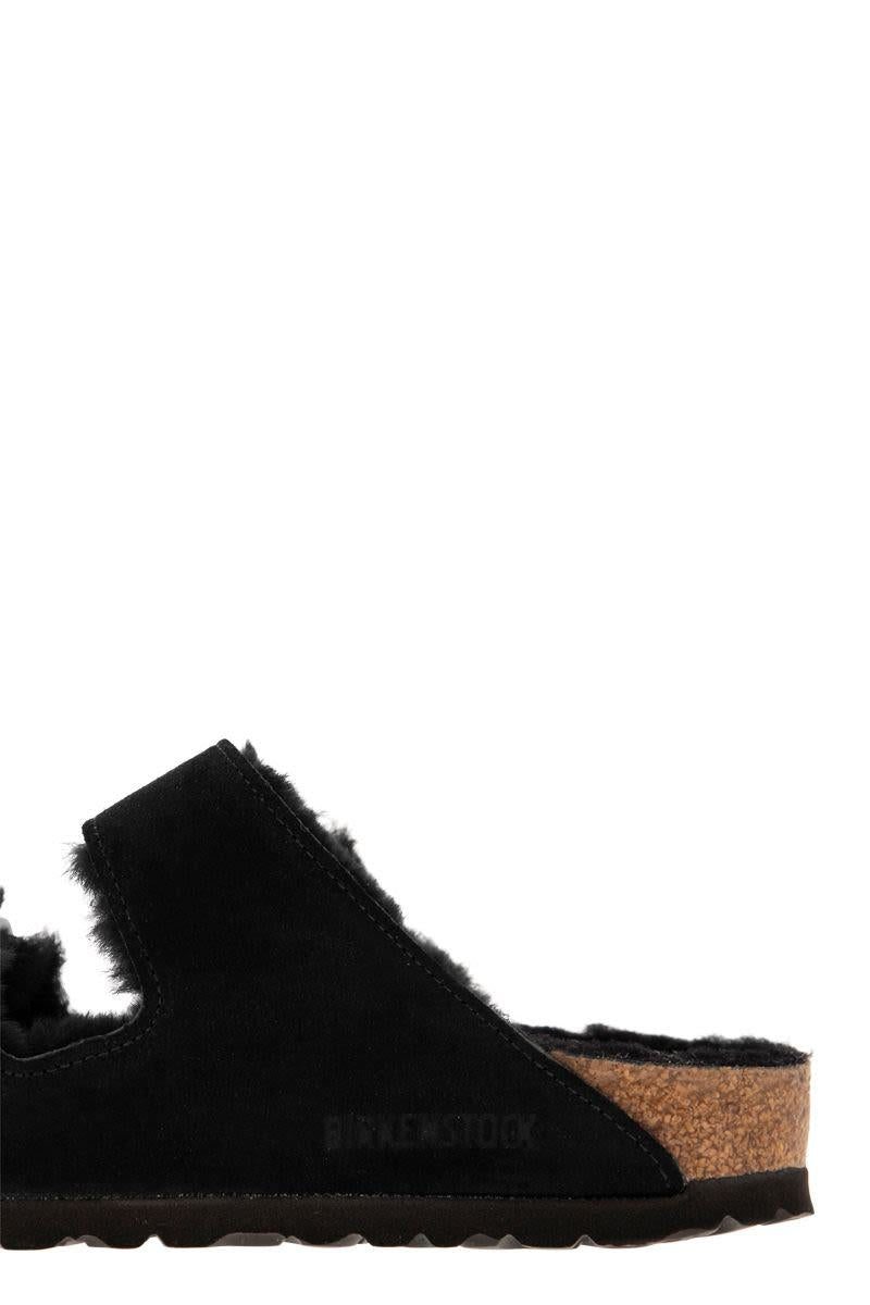 Birkenstock Arizona - Suede Lamb Fur Slipper