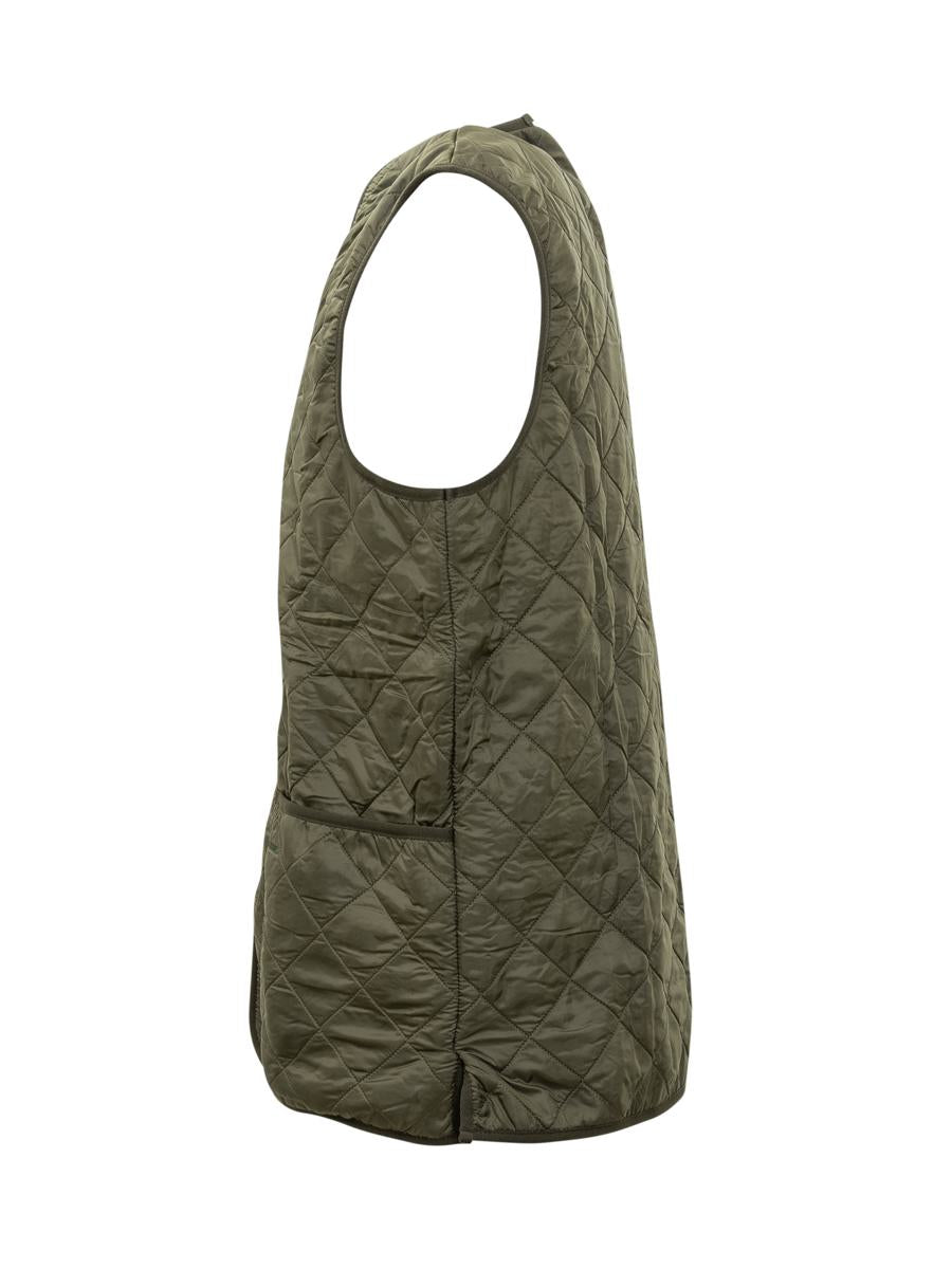 Barbour Barbour Green Quilted Vest With Zip Closure