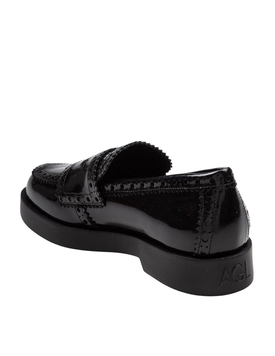 Agl Leather Loafer With Vamp