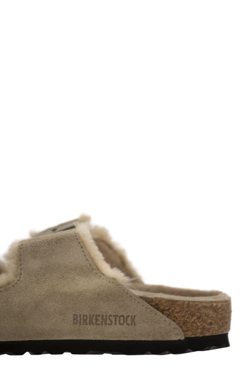 Birkenstock Arizona - Suede Lamb Fur Slipper