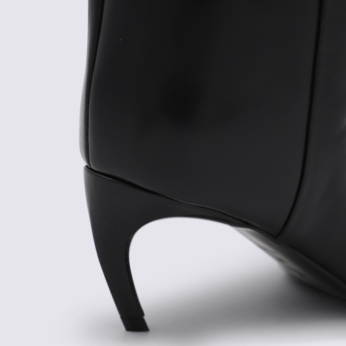 The Attico Black Leather Boots